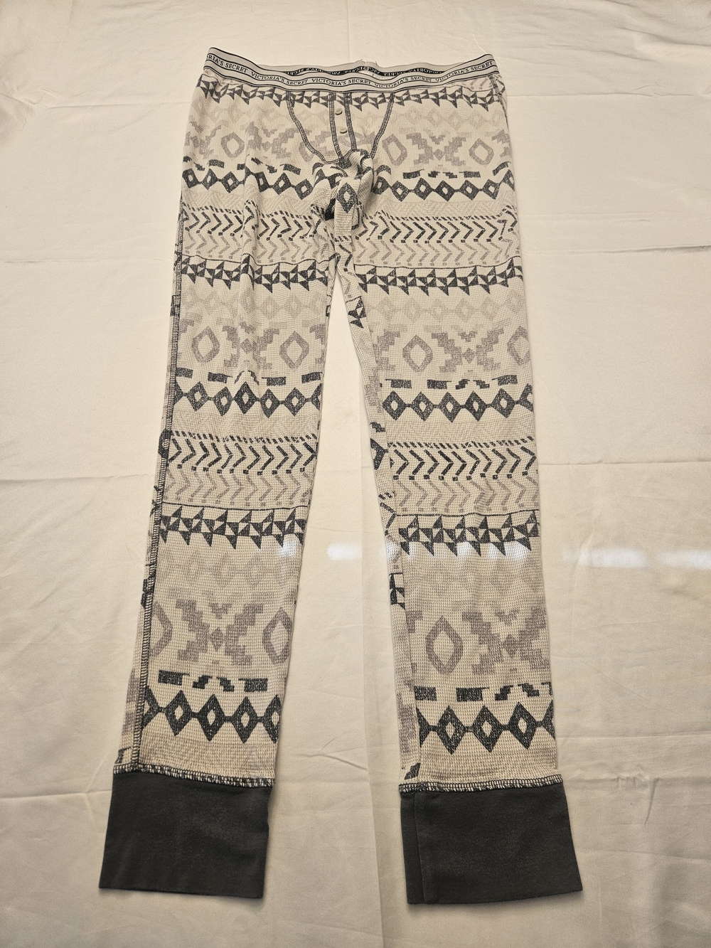 Victoria's Secret Black & Cream Aztec Print Pajama Pants